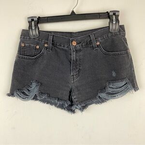 Levi Strauss & Co. size 29 Women’s Black Distressed Denim Cutoff Jean Shorts